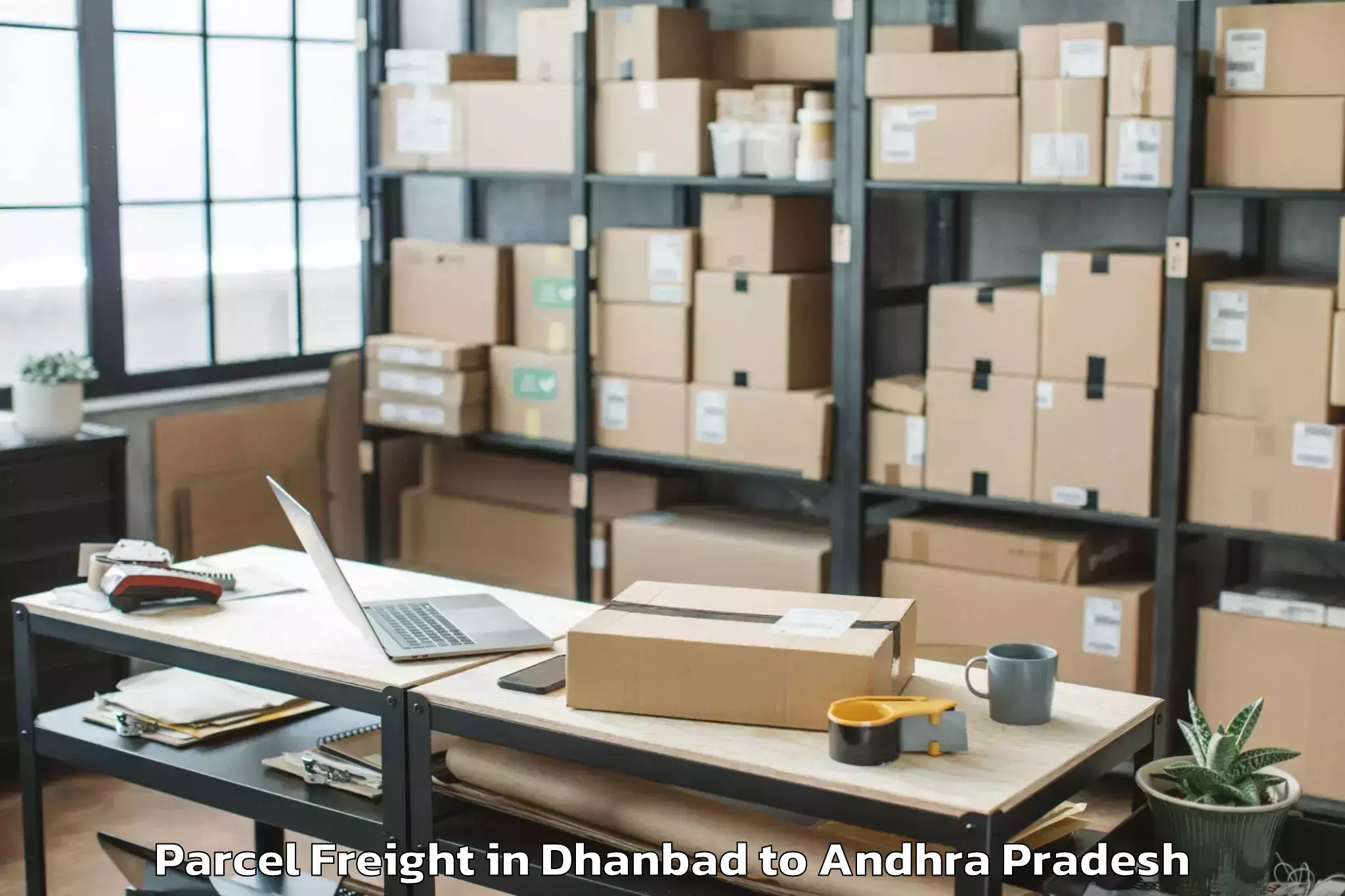 Easy Dhanbad to Tadimarri Parcel Freight Booking